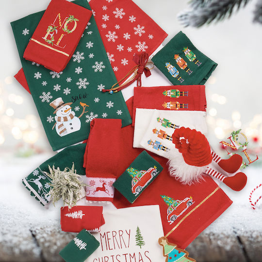 Das Home Christmas Set Weihnachtliche Servietten Stoff Grün L50xB30cm. 2Stück