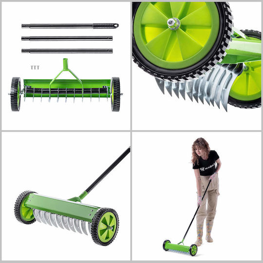 Kadax Scarifier Manuell Einseitig Auf Rädern Rasen 140 X 48 Cm Grüne