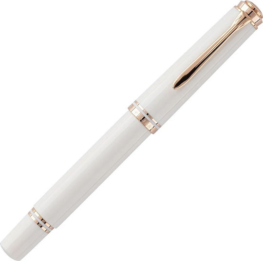 Pelikan Souverän M600 Writing Pen Medium White with Blue Ink