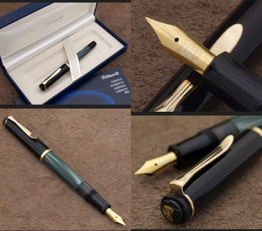 Pelikan Classic M200 Stilou Broad din Otel cu Cerneală Albastră