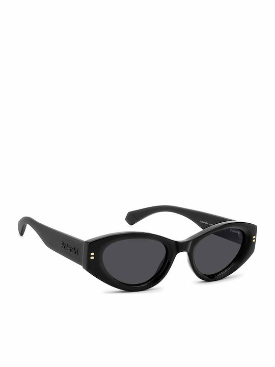 Polaroid Damenträger Sonnenbrille mit Schwarzem Horn umrandetem Rahmen und Grauen Polarisiertem Glas PLD6243/S/X 807/M9