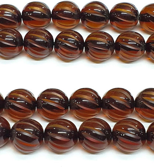 Roloi Komboloi Graven Mastic Worry Beads with 33 Beads Honey 33cm