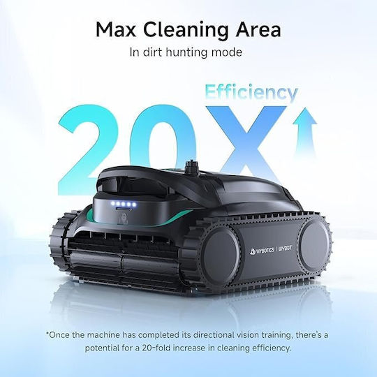 Wybot M2 Wireless Robot Vacuum 120W Bottom Walls Waterline for Pools up to 25x16m with 6lt Filter
