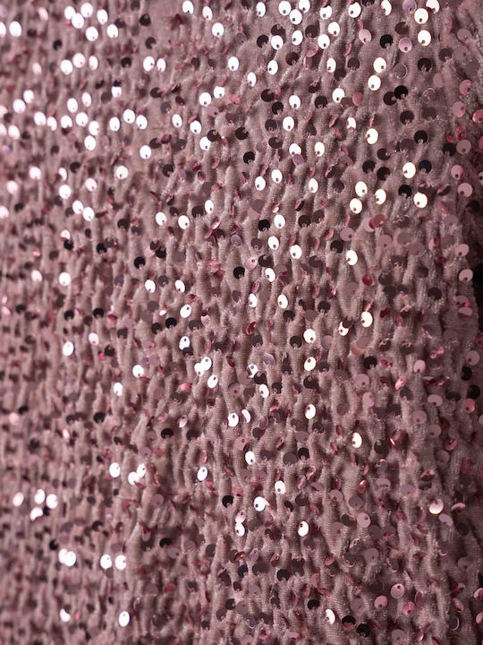Children's Dress Long Sleeve with Sequins Set with Accessories Pink