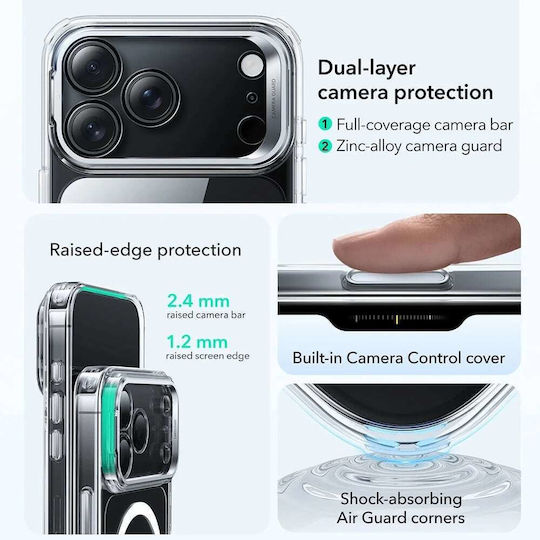ESR Classic Hybrid Halolock Kickstand Back Cover Metalic Transparent (iPhone 18 Pro Max / 17 Pro Max)