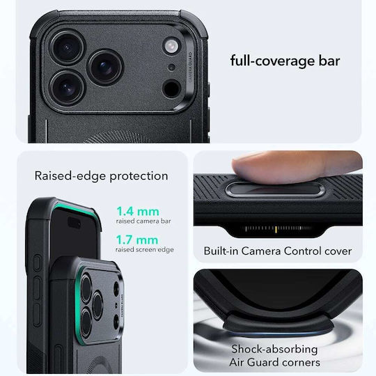 ESR Cyber Halolock Back Cover Silicone Black (iPhone 17 Pro Max)
