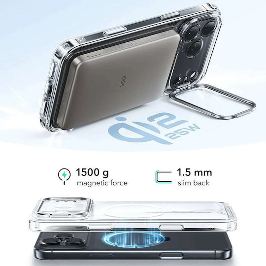ESR Classic Hybrid Halolock Kickstand Back Cover Metalic Transparent (iPhone 18 Pro Max / 17 Pro Max)