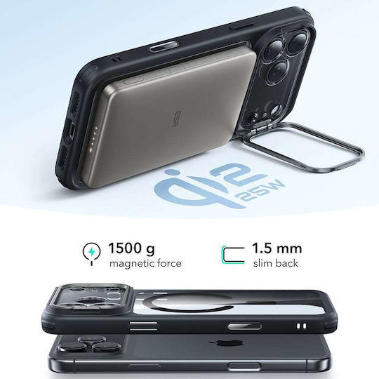 ESR Classic Hybrid Halolock Kickstand Back Cover Metalic Transparent (iPhone 18 Pro Max / 17 Pro Max)