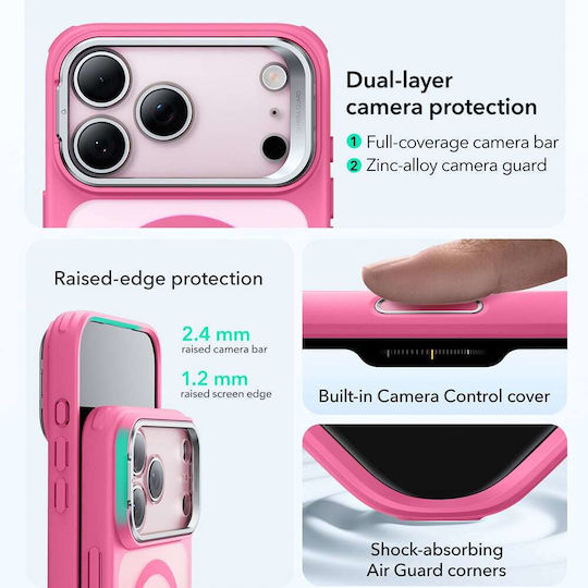 ESR Classic Hybrid Halolock Kickstand Umschlag Rückseite Metallisch Rosa (iPhone 17 Pro)