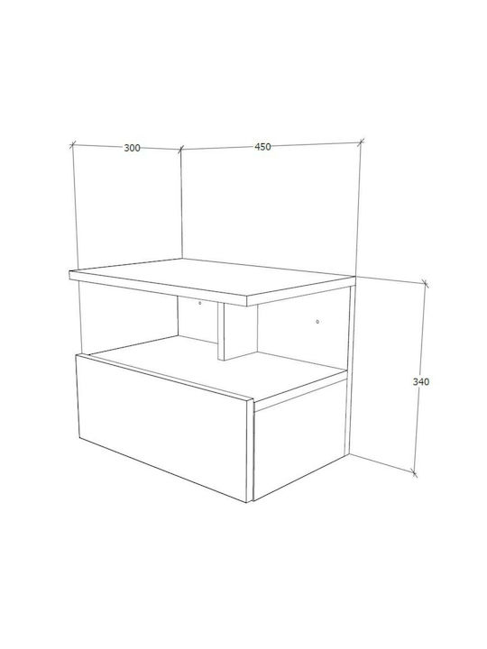 Noptiere Metalice Albe 2buc 34x45x30cm