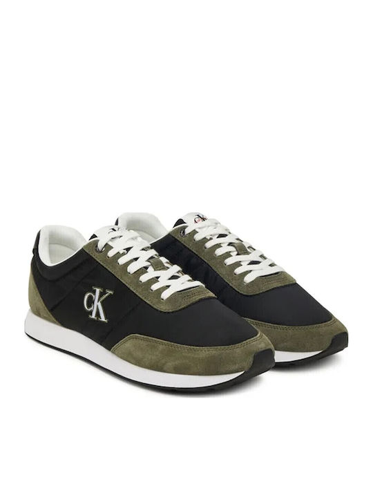 Calvin Klein Retro Runner Sneakers Black / Capers / Bright White