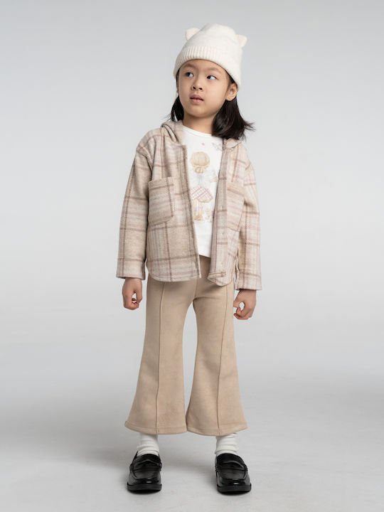Set pentru copii cu pantaloni Iarnă 3buc Beige