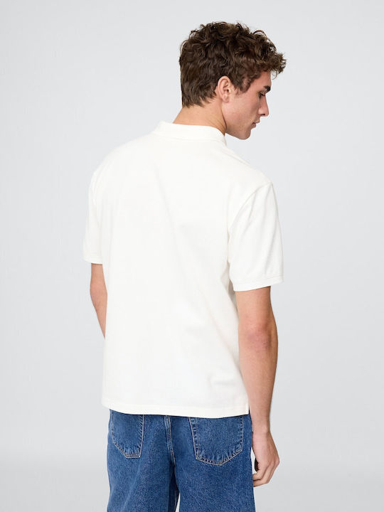 Polo Herrenbluse Kurzarm Off-White