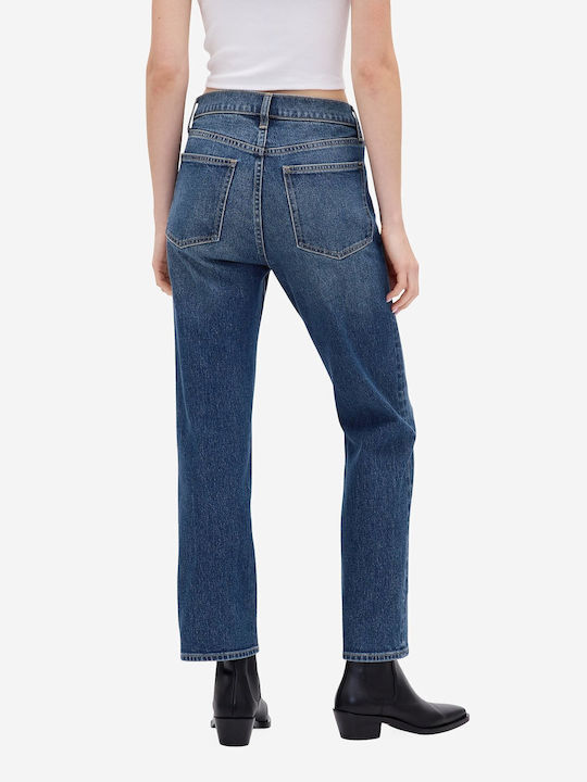 '90s Hoch tailliert Damenjeans in Schlanker Passform Dark Indigo