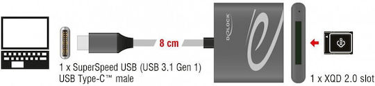 DeLock Card Reader USB 3.1 Type-C για XQD