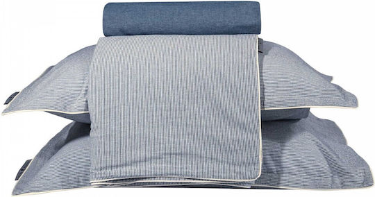 Greenwich Polo Club Duvet Cover Set Cotton Queen with 2 Pillowcases 220x240 Essential Blue