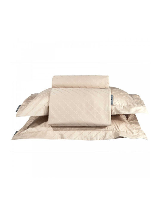Greenwich Polo Club Duvet Cover Set Cotton Satin Queen with 2 Pillowcases 220x240 Classic Taupe