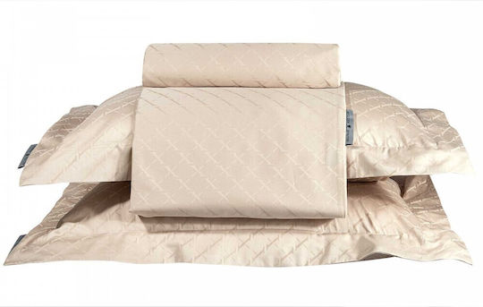 Greenwich Polo Club Duvet Cover Set Cotton Satin Queen with 2 Pillowcases 220x240 Classic Taupe