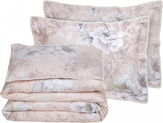 Das Home Комплект Плик за Завивка Кинг Сайз с 2 Калъфки 220x240 Prestige Grey, Pink
