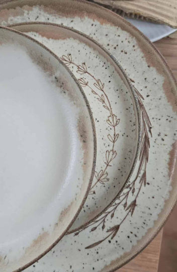 Kutahya Porselen Brown Porcelain Dinnerware Set 18pcs