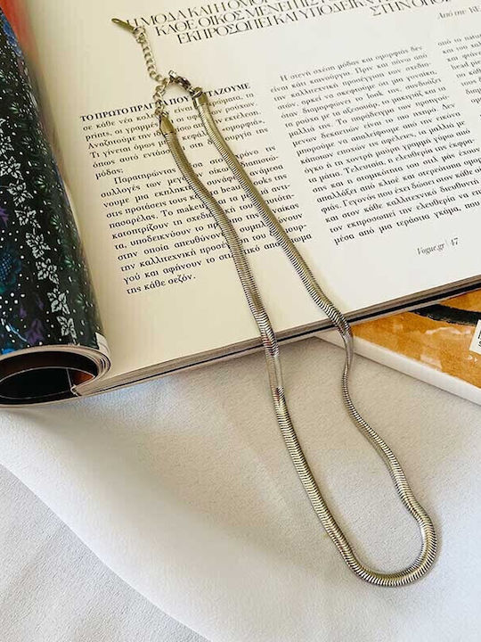 Κολιέ Αλυσίδα Φίδι Ανοξείδωτο Ατσάλι Snake Poison Silver