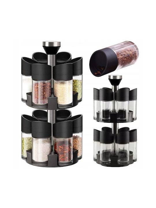 Verk Group Glass Tabletop Rotating Spice Rack Transparent 12pcs