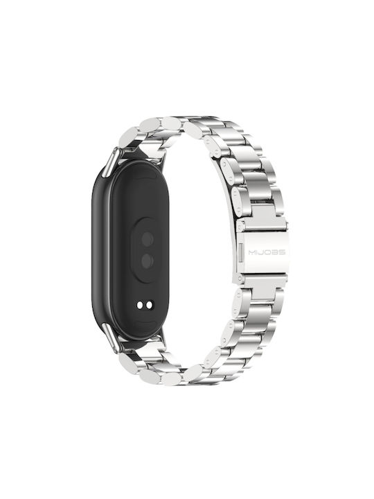 Steel Λουράκι Ανοξείδωτο Ατσάλι Γκρι (Smart Band 8 / Smart Band 9 / Smart Band 10)