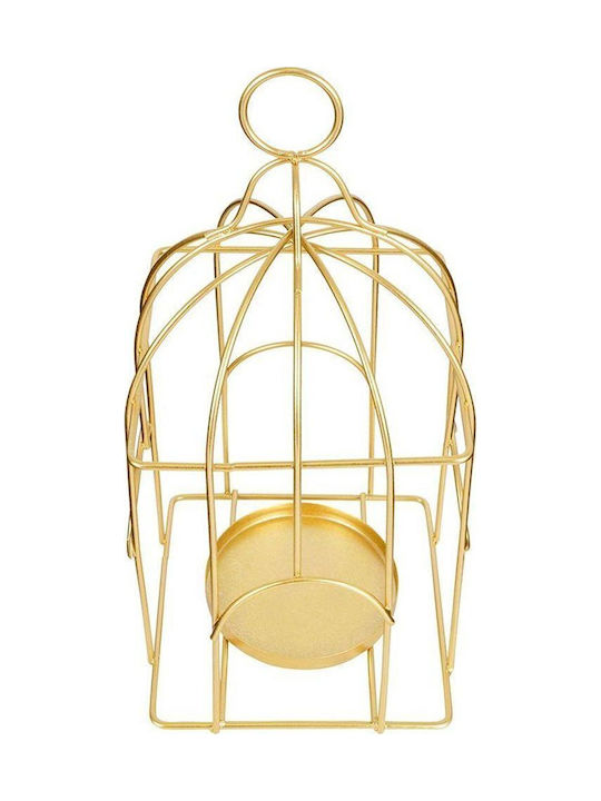 Home Styling Collection Laterne Kerzenhalter Kerze Teelicht Metallisch Gold Käfig Vögel