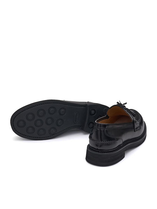 Δερμάτινα Γυναικεία Loafers σε Μαύρο Χρώμα
