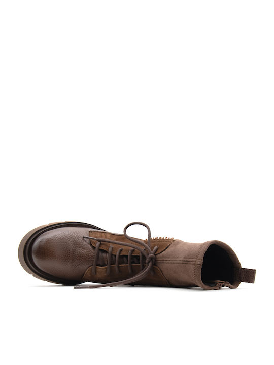 Ghete De Piele Dama Ankle Maro