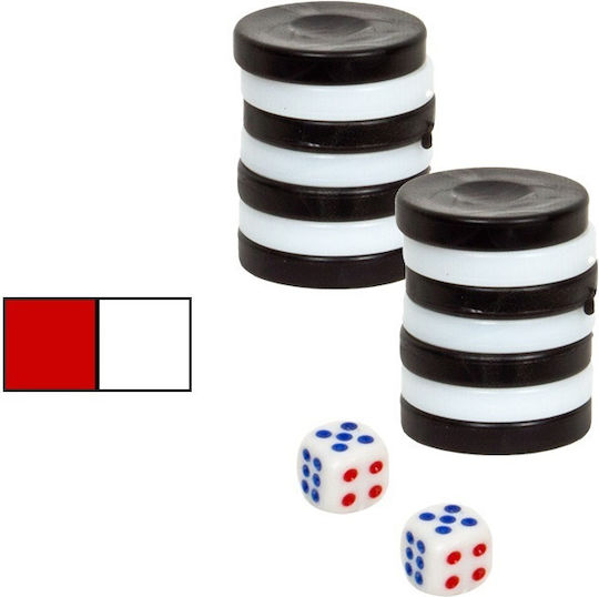 ToyMarkt Plastic Checkers for Backgammon White / Black