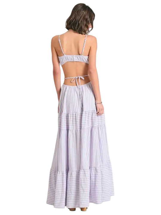 Sommer Maxi Abendkleid Off-Shoulder Dahlia Lila