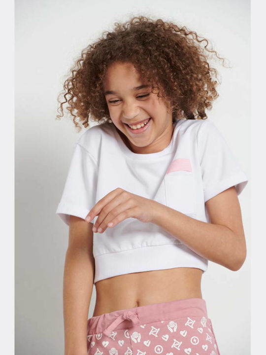 Kids' Crop Top Short Sleeve White One World