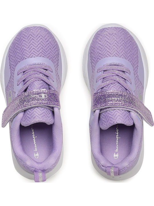 Softy Evolve G PS Kids Sports Shoes Running with Hoop & Loop Closure Purple