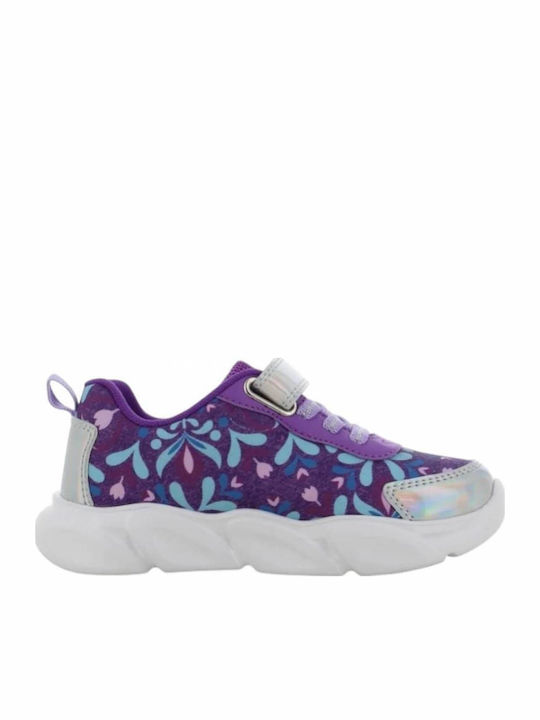 Frozen Παιδικά Sneakers με Σκρατς & Φωτάκια Μωβ