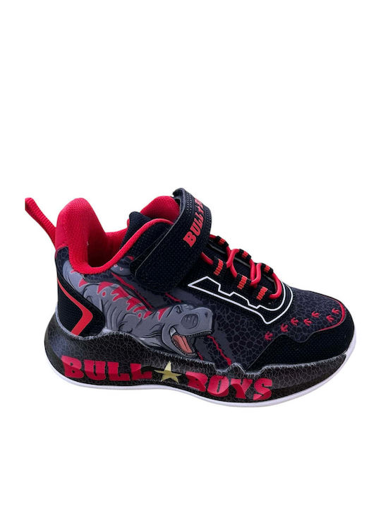 T-rex Παιδικά Sneakers με Σκρατς & Φωτάκια Μαύρα