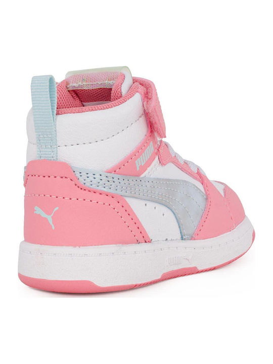 Rebound V6 Kids Sneakers High with Scratch Silver