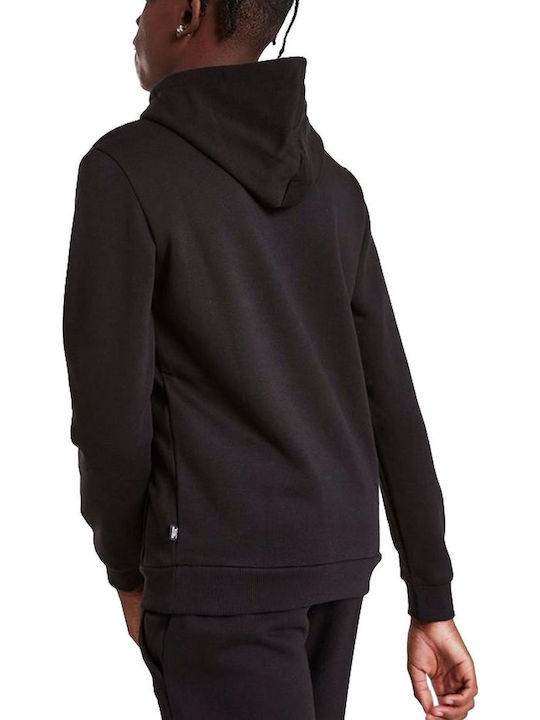 Fleece Παιδικό Φούτερ με Κουκούλα και Τσέπες Μαύρο Essentials Big