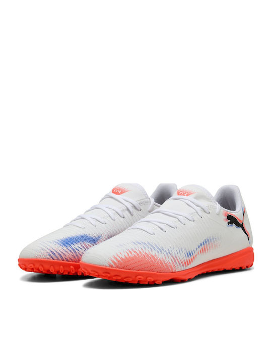 PUMA Future 8 Play Tt Jr Ποδοσφαιρικά Παπούτσια με Σχάρα TT Λευκά