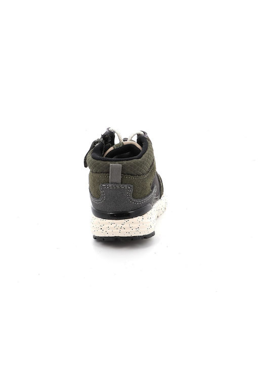 Lederne Kinderstiefeletten mit Schnürsenkeln Khaki