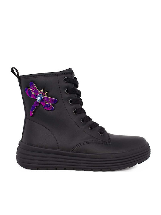 Phaolae Kids Boots with Zipper Black