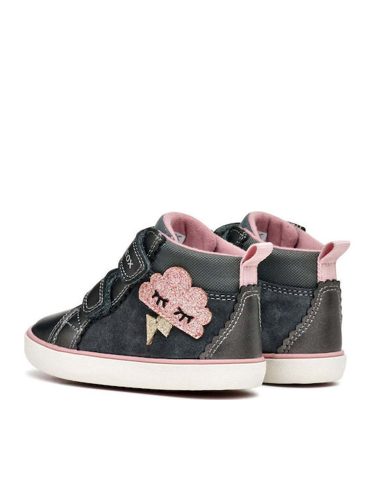 B Gisli Anatomical Leather Kids Boots with Velcro Black