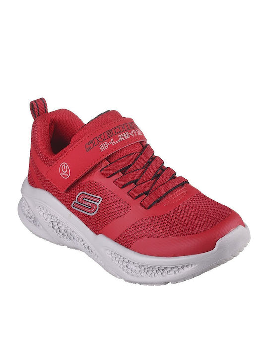 Meteor Kinder Sneakers mit Klettverschluss & Lichtern Rot