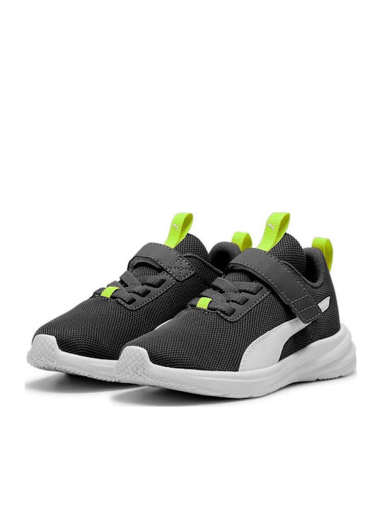 Rickie Runner Ac+ Αθλητικά Παιδικά Παπούτσια Running με Σκρατς Dark Grey-Lime-White