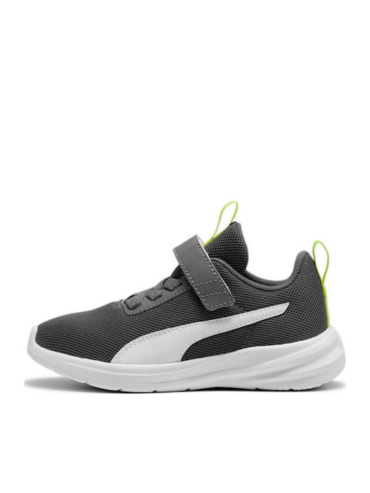 Rickie Runner Ac+ Αθλητικά Παιδικά Παπούτσια Running με Σκρατς Dark Grey-Lime-White