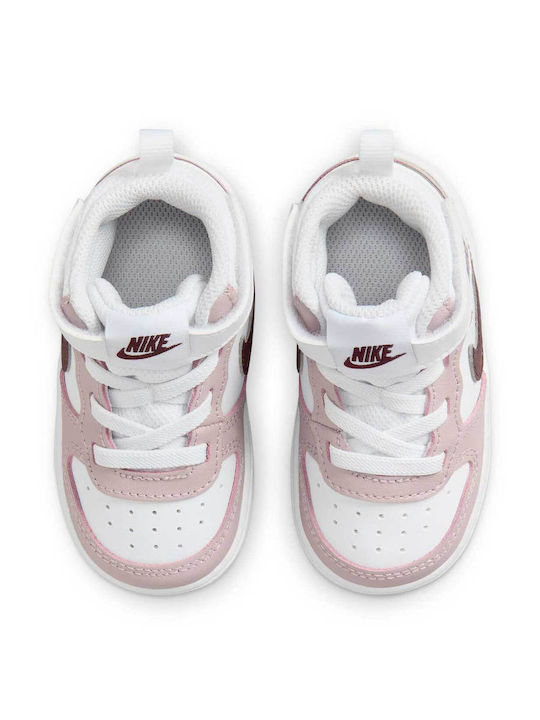 Court Court Borough Mid 2 Kids Sports Shoes with Hoop & Loop Closure White