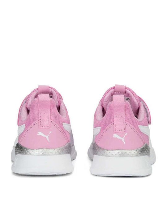 Anzarun Lite Kids Sports Shoes Running with Hoop & Loop Closure Lilac Chiffon / Puma White