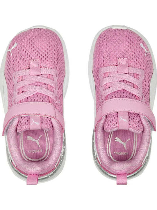 Anzarun Lite Kids Sports Shoes Running with Hoop & Loop Closure Lilac Chiffon / Puma White