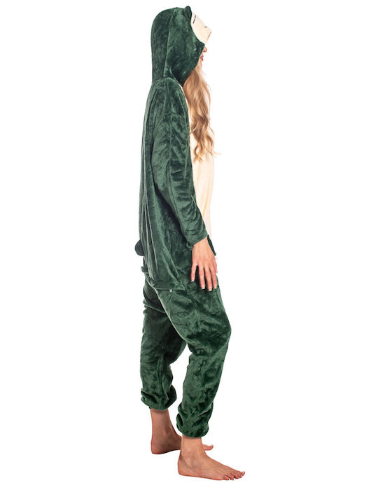 Winter Damen-Produkttyp Baumwollene Ganzkörper-Schlafanzug Grün