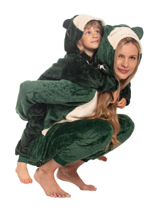 Winter Damen-Produkttyp Baumwollene Ganzkörper-Schlafanzug Grün